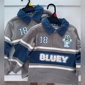 BLUEY 2T and 3T Graphic Button polo.